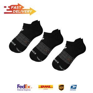 3 PACK BOMBAS Men's Solid Ankle Socks (Black, XXL)